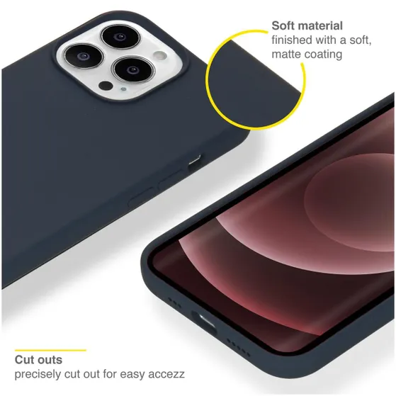 Accezz Liquid Silicone voor Apple iPhone 13 Pro Max Donkerblauw