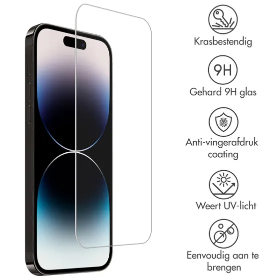 Accezz Gehard Glas Screenprotector iPhone 15 Plus / 15 Pro Max Transparant