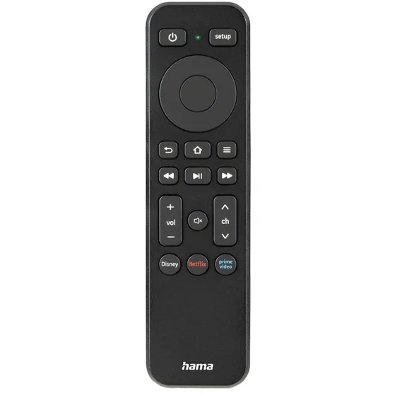 Hama Remote Control for TV + Netflix  Prime Video  Disney+ Buttons  Programmable