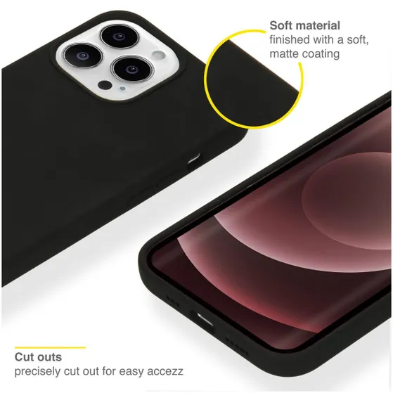 Accezz Liquid Silicone voor Apple iPhone 13 Pro Max Zwart