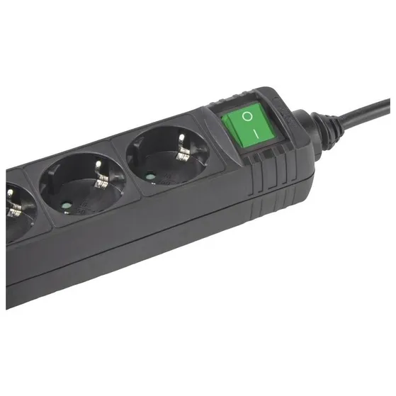 Hama Stekkerdoos met schakelaar randaarde stekker 1 stuk Zwart