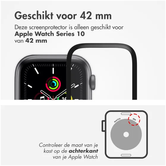 Accezz Screenprotector met applicator Apple Watch Series 10 - 42 mm Transparant