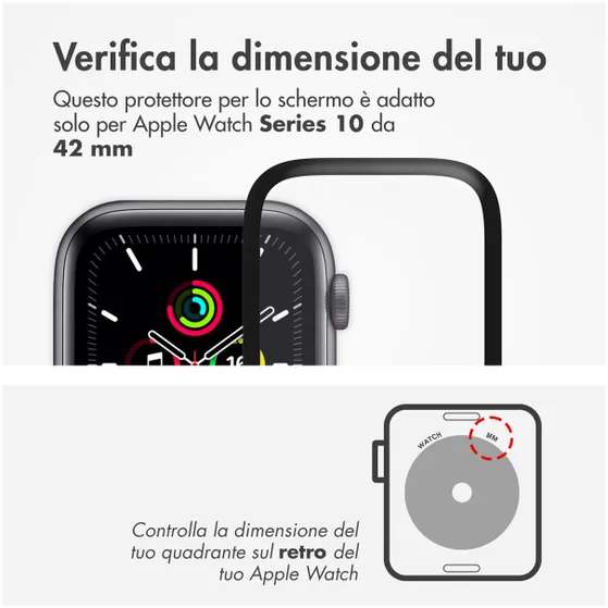 Accezz Screenprotector met applicator Apple Watch Series 10 - 42 mm Transparant