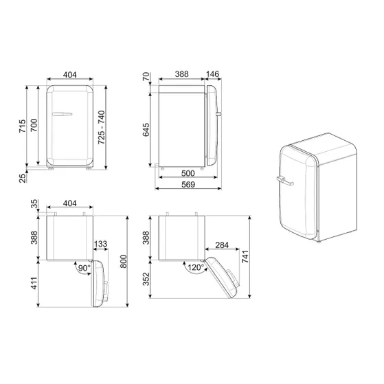 Smeg FAB5RBL6 Zwart