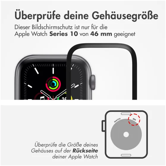 Accezz Screenprotector met applicator Apple Watch Series 10 - 46 mm Transparant
