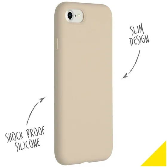 Accezz Liquid Silicone voor Apple iPhone SE (2022 / 2020) / 8 / 7 Zand
