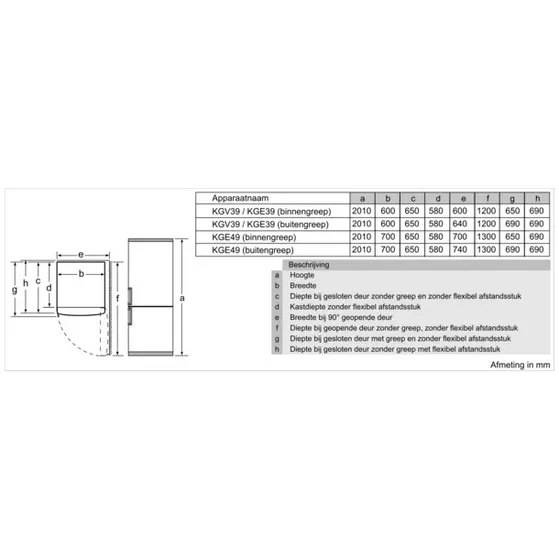 Siemens KG39E8XBA Zwart