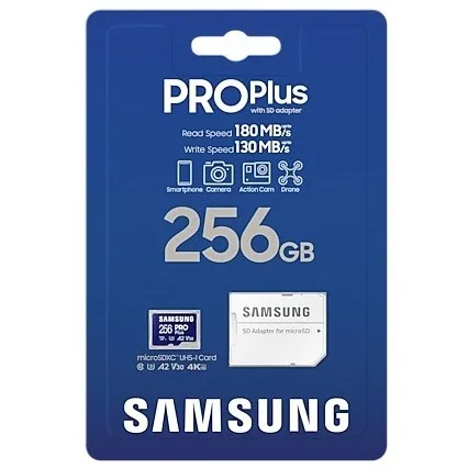 Samsung PRO Plus 256GB (2023) microSDXC + SD Adapter