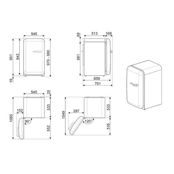 Smeg FAB10HLWH6 Wit