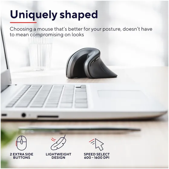 Trust Verro Ergonomische draadloze muis Zwart