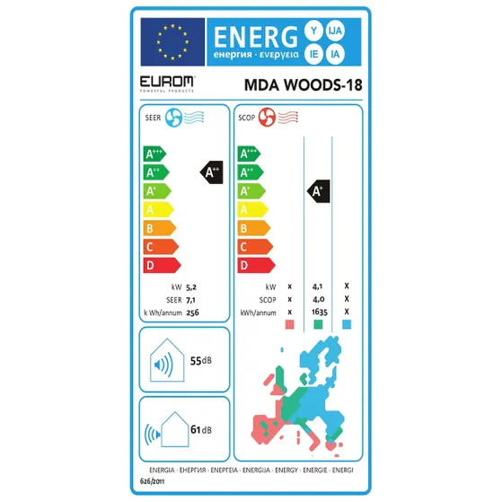 Eurom MDA Woods-18.1 ( zonder snelkoppeling )