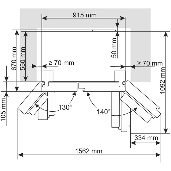 Hisense RS711N4AFE Zwart
