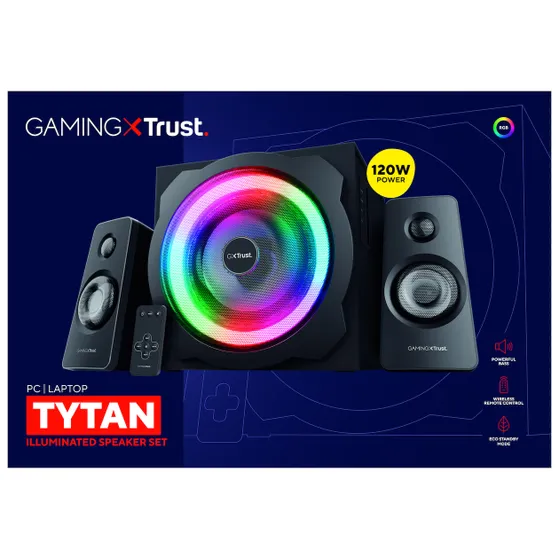 Trust GXT 629 Tytan RGB Illuminated 2.1 Speaker Set - Gaming Zwart
