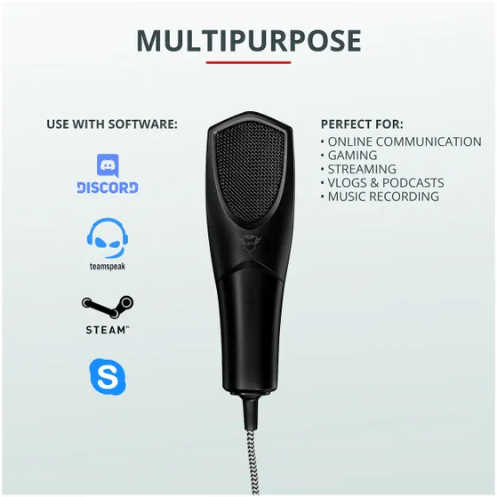 Trust GXT 232 Mantis Microfoon - Gaming & Streamen Zwart