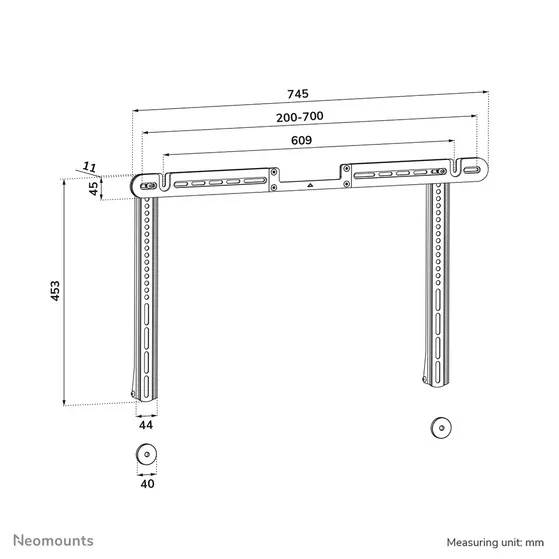 Neomounts TV mount for Sonos Arc & Arc Ultra Zwart