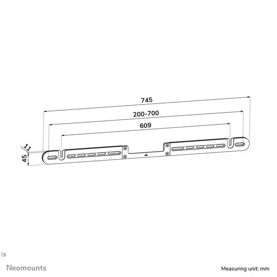 Neomounts Wall mount for Sonos Arc & Arc Ultra Zwart
