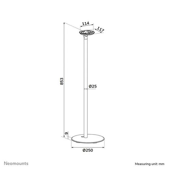Neomounts Speaker stand for Sonos Era 100 - 85 cm height Zwart