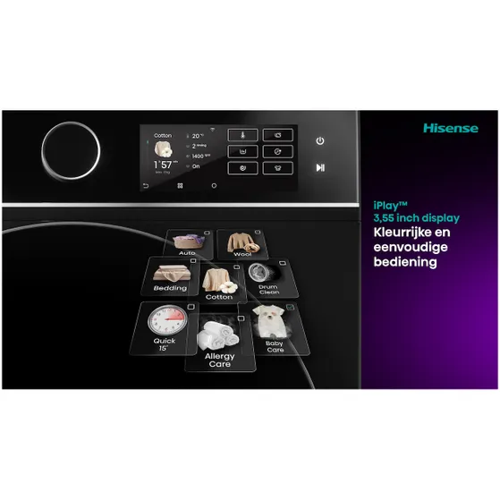 Hisense WF5I1045BBQ Zwart
