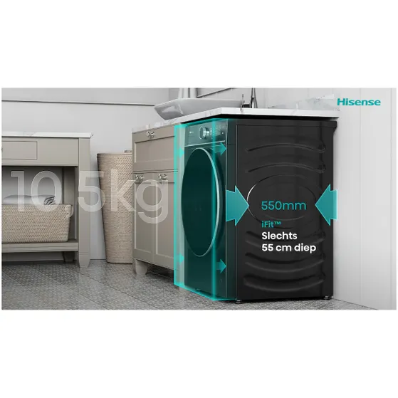 Hisense WF5I1045BBQ Zwart