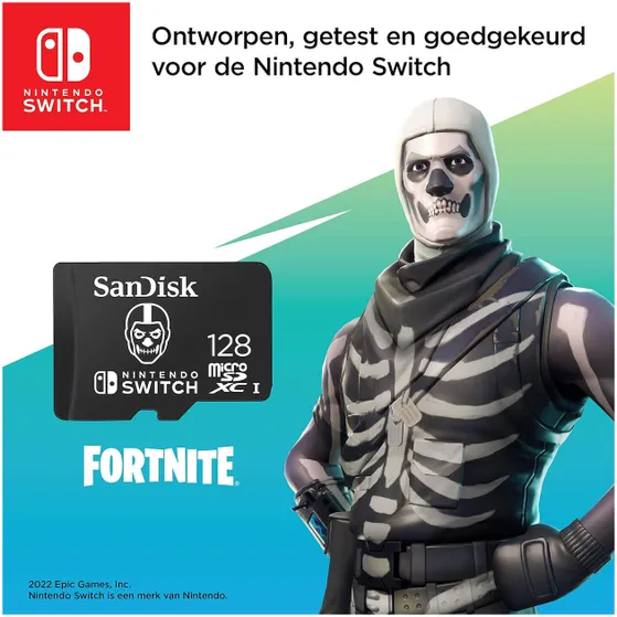 SanDisk MicroSDXC Extreme Gaming 128GB Nintendo licensed Fortnite Skull Trooper