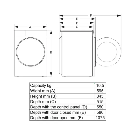 Hisense WF5I1045BWQ Wit