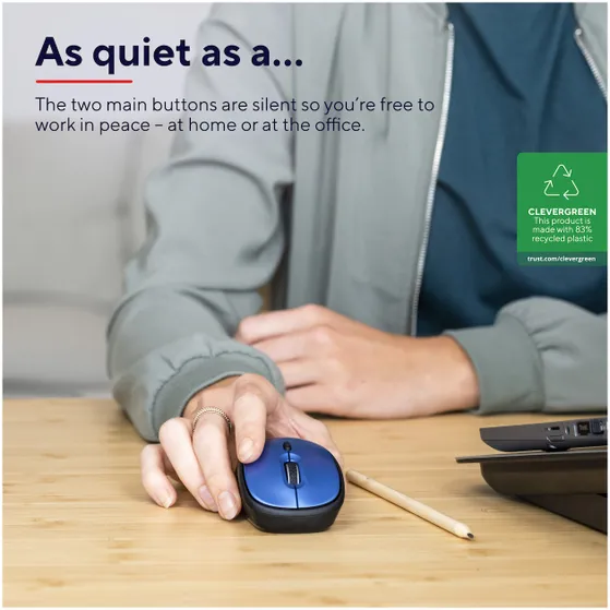 Trust Yvi+ Draadloze Muis Eco Blauw