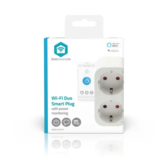 Nedis SmartLife Slimme Stekker | Wi-Fi | Energiemeter | 3680 W | Type F (CEE 7/7) | Android / IOS