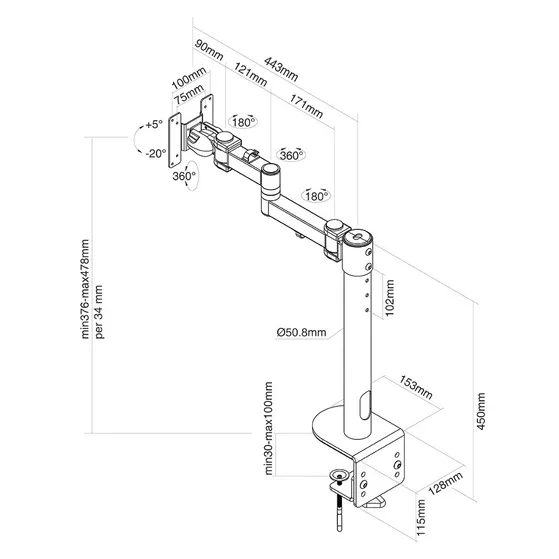Neomounts FPMA-D960PLUS Zwart