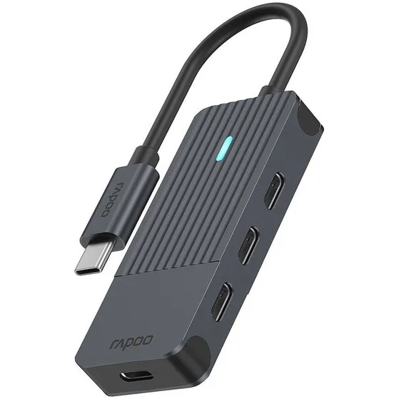 Rapoo USB-C Hub, USB-C naar USB-C, grijs