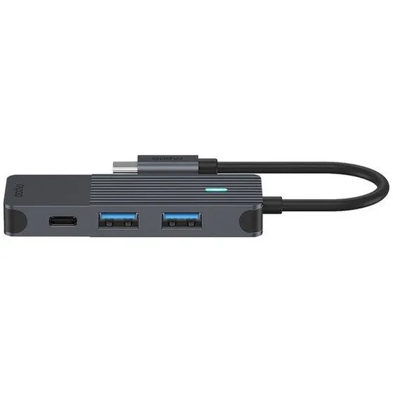 Rapoo USB-C Hub, USB-C naar USB-A en USB-C, grijs