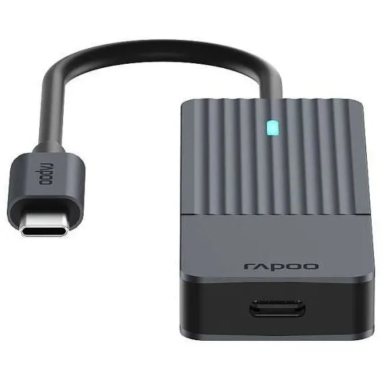 Rapoo USB-C Hub, USB-C naar USB-A en USB-C, grijs