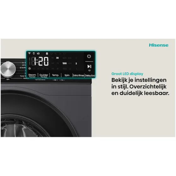 Hisense WD3S9043BB3 Zwart
