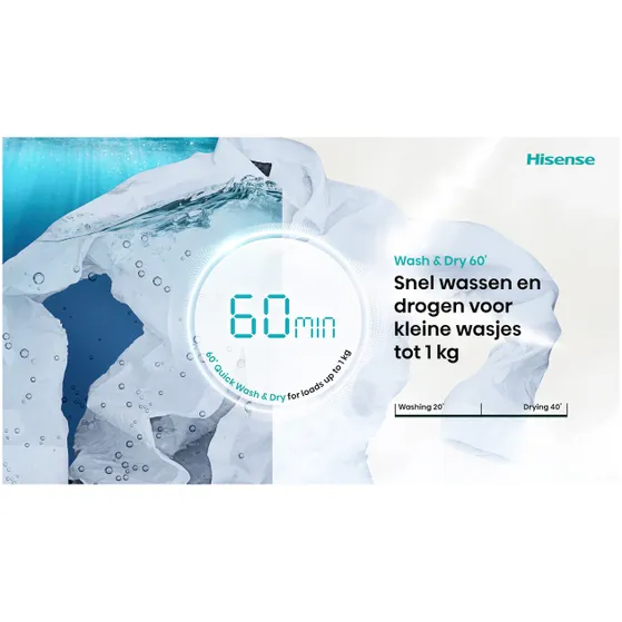 Hisense WD3S9043BB3 Zwart