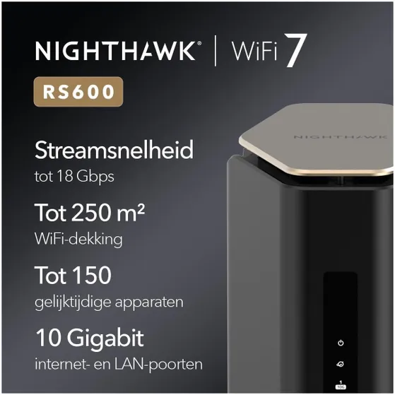 Netgear Nighthawk WiFi 7 Router RS600 (BE18000)