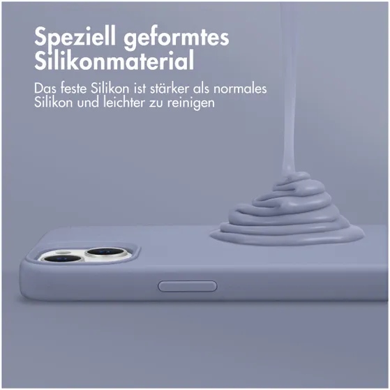 Accezz Liquid Silicone Backcover iPhone 15 Grijs