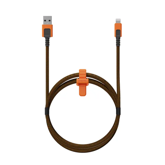 Xtorm Xtreme USB-A / Lightning kabel 1,5m Zwart/oranje