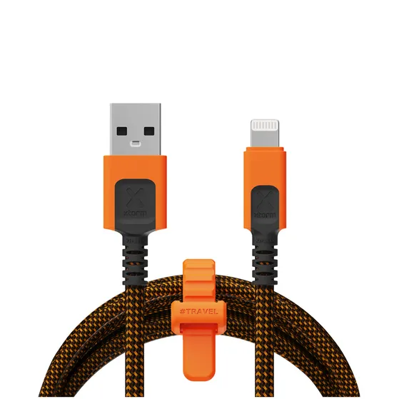 Xtorm Xtreme USB-A / Lightning kabel 1,5m Zwart/oranje