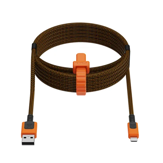 Xtorm Xtreme USB-A / Lightning kabel 1,5m Zwart/oranje
