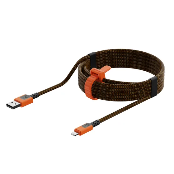 Xtorm Xtreme USB-A / Lightning kabel 1,5m Zwart/oranje