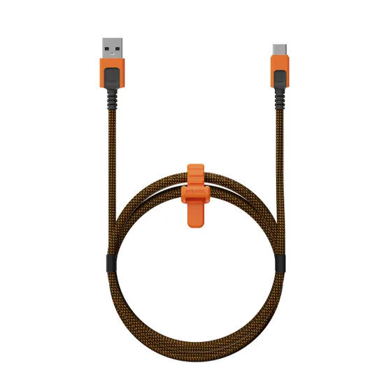 Xtorm Xtreme USB-A / USB-C kabel 1,5m Zwart/oranje