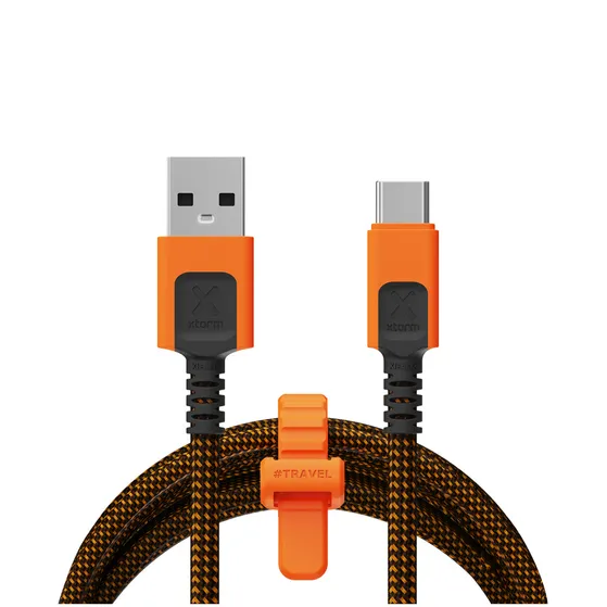 Xtorm Xtreme USB-A / USB-C kabel 1,5m Zwart/oranje
