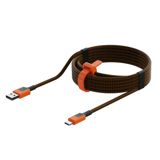 Xtorm Xtreme USB-A / USB-C kabel 1,5m Zwart/oranje