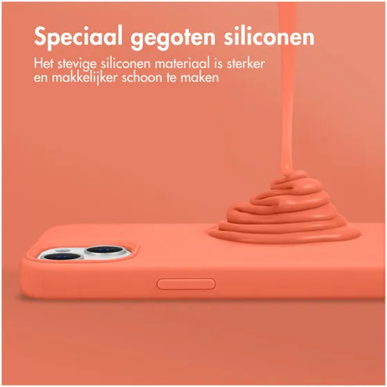 Accezz Liquid Silicone Backcover iPhone 15 Pro Oranje