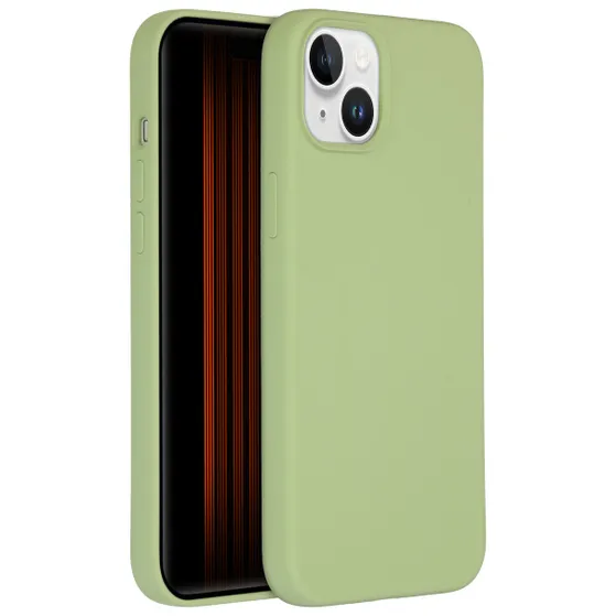 Accezz Liquid Silicone Backcover iPhone 15 Plus Groen