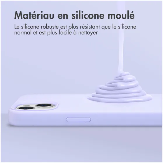 Accezz Liquid Silicone Backcover iPhone 15 Pro Paars