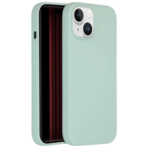 Accezz Liquid Silicone Backcover iPhone 15 Lichtblauw