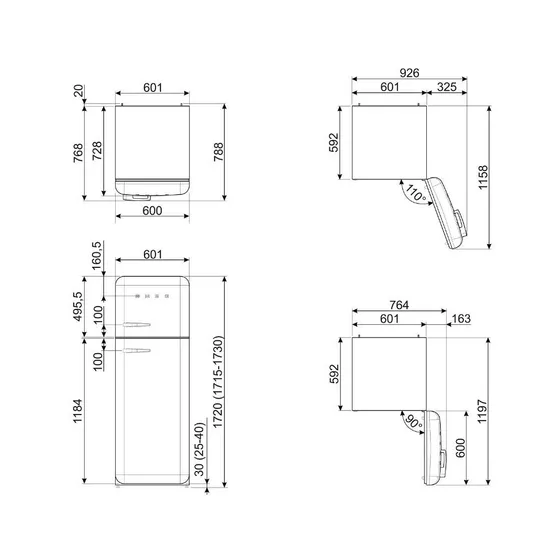 Smeg FAB30RBL6 Zwart