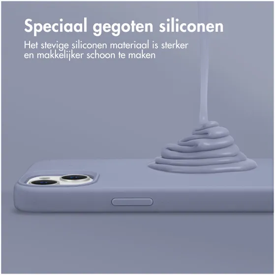 Accezz Liquid Silicone Backcover iPhone 15 Plus Grijs
