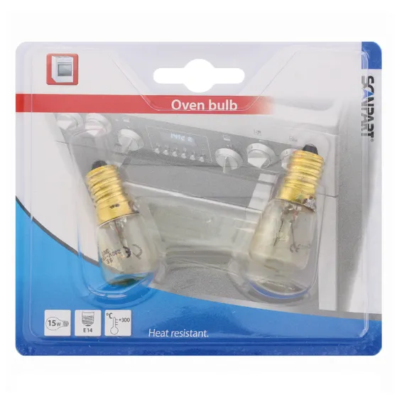 Scanpart ovenlamp E14 15W 300 graden buis 110Lm 2-pack