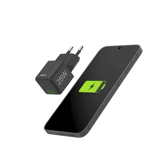 Hama Fast Charger USB-C PD/Qualcomm® Super-Mini Charger 25 W Zwart